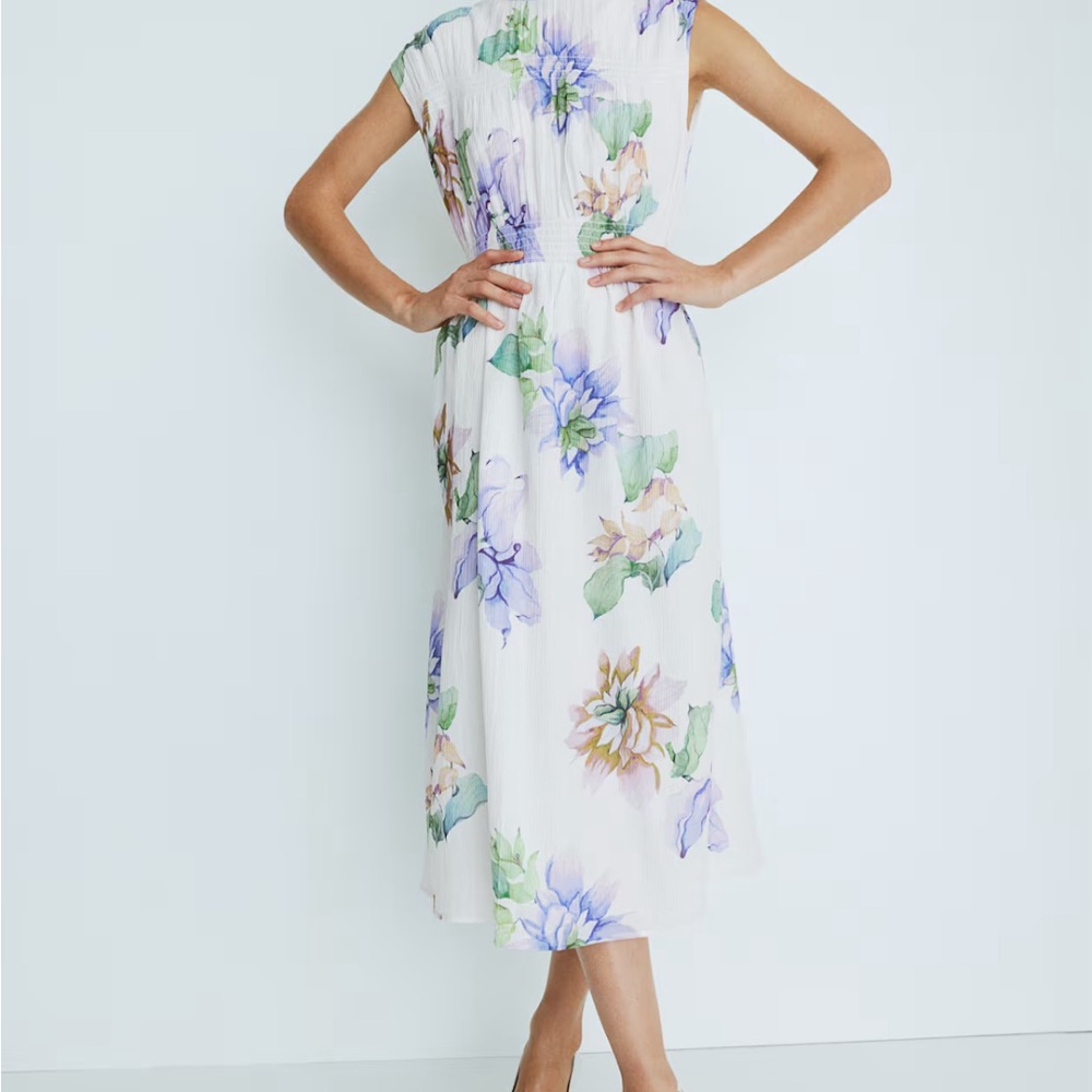 NWT H&M White Sleeveless Sundress with Flutter Sleeves